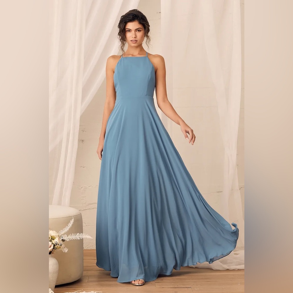 Lulu’s Mythical Kind of Love Dress | Slate Blue | Size Small